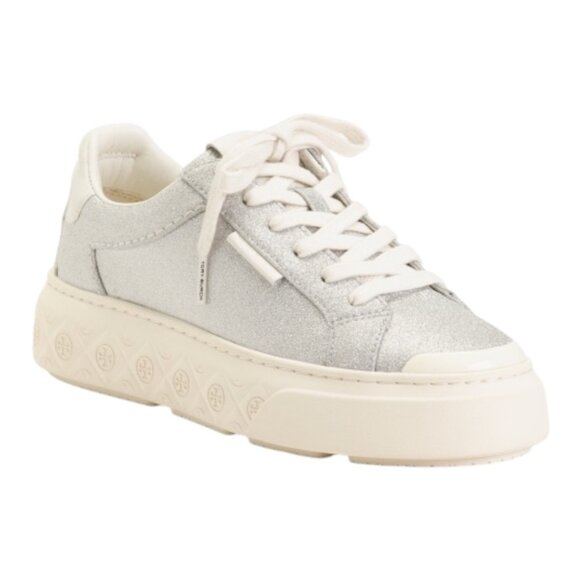 Tory Burch Shoes - TORY BURCH Leather Ladybug Sneakers Size Various Silver Glitter Multi